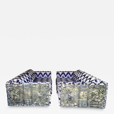 Adrian Pearsall Rare Pair of Adrian Pearsall Brutalist Loveseats