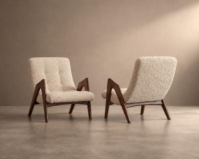 Adrian Pearsall Scoop Lounge Chairs by Adrian Pearsall Model CW 705 C 1950s