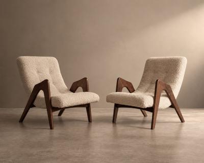 Adrian Pearsall Scoop Lounge Chairs by Adrian Pearsall Model CW 705 C 1950s