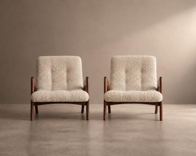 Adrian Pearsall Scoop Lounge Chairs by Adrian Pearsall Model CW 705 C 1950s