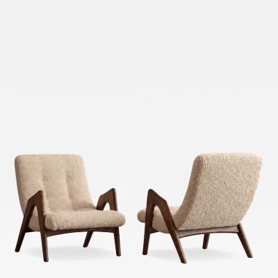 Adrian Pearsall Scoop Lounge Chairs by Adrian Pearsall Model CW 705 C 1950s