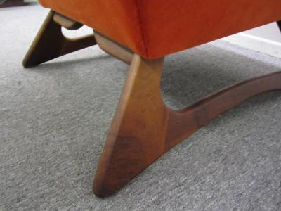 Adrian Pearsall Scrumptious Adrian Pearsall Angular Sculptural Walnut Lounge Chair Mid Century