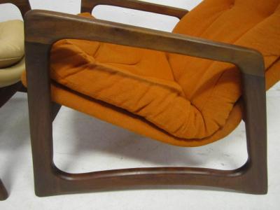 Adrian Pearsall Sculptural Pair of Adrian Pearsall Walnut Lounge Chairs Mid Century Modern