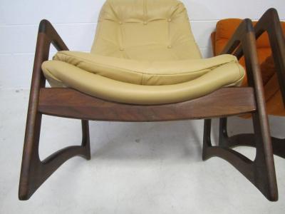 Adrian Pearsall Sculptural Pair of Adrian Pearsall Walnut Lounge Chairs Mid Century Modern