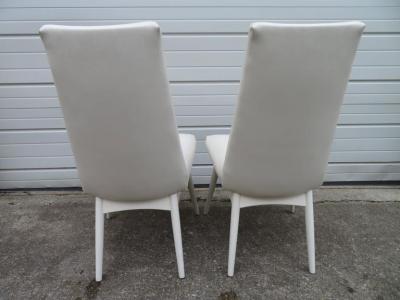 Adrian Pearsall Set Four Adrian Pearsall White Lacquered Dining Chairs Mid Century Modern