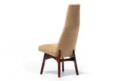 Adrian Pearsall Set of 12 Adrian Pearsall Sculptural High Back Dining Chairs in Latte Boucl 