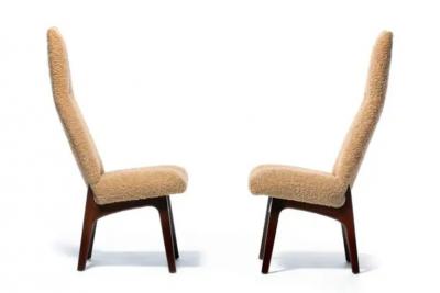 Adrian Pearsall Set of 12 Adrian Pearsall Sculptural High Back Dining Chairs in Latte Boucl 