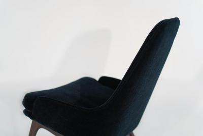 Adrian Pearsall Set of Slipper Chairs by Adrian Pearsall in Navy Mohair 1950s