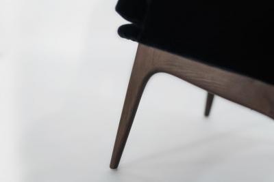 Adrian Pearsall Set of Slipper Chairs by Adrian Pearsall in Navy Mohair 1950s