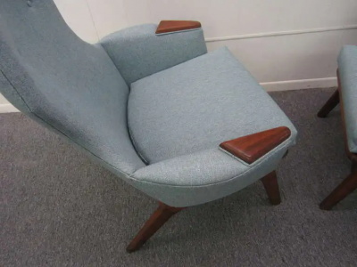 Adrian Pearsall Spectacular Pair of Adrian Pearsall High Back Chairs Mid Century Danish Modern