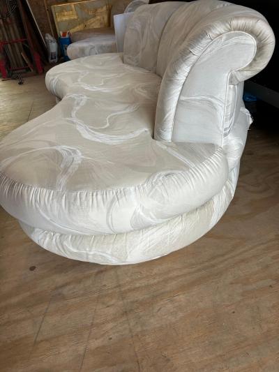 Adrian Pearsall Stylish Pair Adrian Pearsall Kidney Shaped Curved Sofa Mid Century Modern