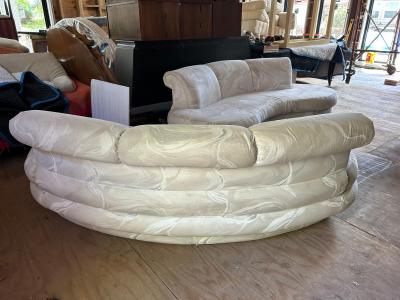 Adrian Pearsall Stylish Pair Adrian Pearsall Kidney Shaped Curved Sofa Mid Century Modern