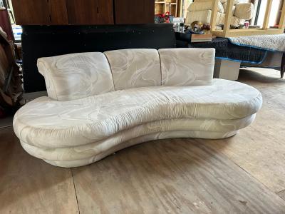 Adrian Pearsall Stylish Pair Adrian Pearsall Kidney Shaped Curved Sofa Mid Century Modern