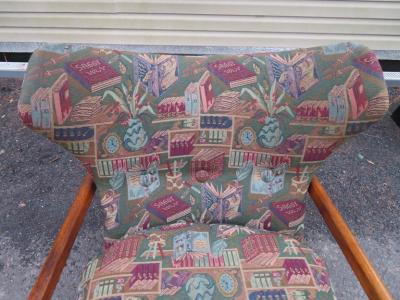 Adrian Pearsall Stylish Pair Adrian Pearsall Unique Wing Back Chair Sculpted Walnut Midcentury