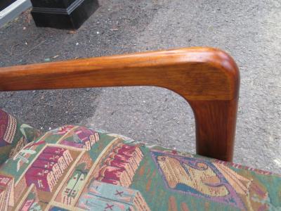 Adrian Pearsall Stylish Pair Adrian Pearsall Unique Wing Back Chair Sculpted Walnut Midcentury