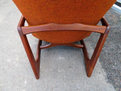 Adrian Pearsall Stylish Pair Adrian Pearsall Unique Wing Back Chair Sculpted Walnut Midcentury