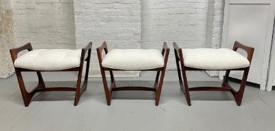 Adrian Pearsall Three Adrian Pearsall Sculptural Stools Benches in Boucl 