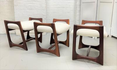 Adrian Pearsall Three Adrian Pearsall Sculptural Stools Benches in Boucl 