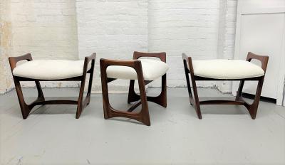 Adrian Pearsall Three Adrian Pearsall Sculptural Stools Benches in Boucl 