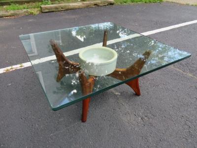 Adrian Pearsall Unusual Adrian Pearsall Sculptural Walnut Coffee Table Planter Midcentury