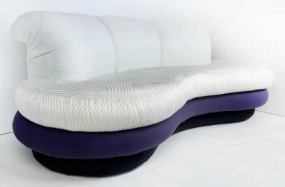 Adrian Pearsall Vintage Purple and Off White Cloud Sofas after Pearsall Per Item