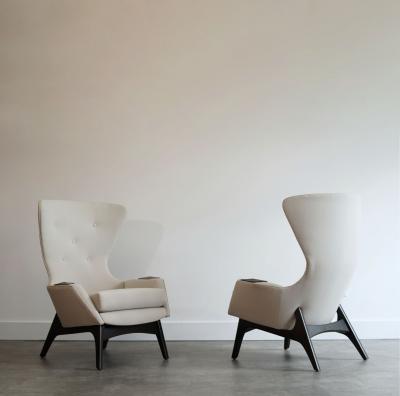 Adrian Pearsall Wingback Lounge Chairs by Adrian Pearsall C 1950s