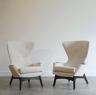 Adrian Pearsall Wingback Lounge Chairs by Adrian Pearsall C 1950s