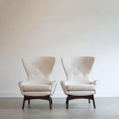 Adrian Pearsall Wingback Lounge Chairs by Adrian Pearsall C 1950s