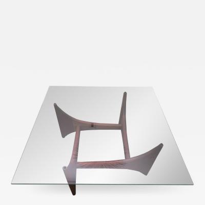 Adrian Pearsall Wonderful Adrian Pearsall Square Sculptured Walnut Coffee Table Midcentury