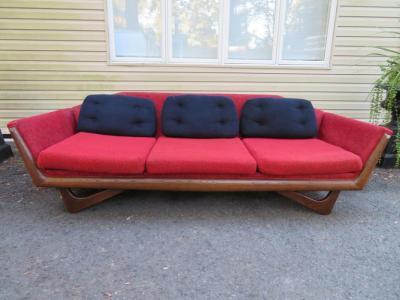 Adrian Pearsall Wonderful Adrian Pearsall Style Tufted Gondola Sofa Walnut Mid Century Modern