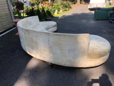 Adrian Pearsall Wonderful Curved Serpentine Two Piece Adrian Pearsall Style Sectional Sofa