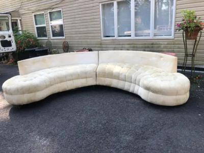 Adrian Pearsall Wonderful Curved Serpentine Two Piece Adrian Pearsall Style Sectional Sofa