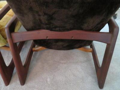 Adrian Pearsall Wonderful Pair of Adrian Pearsall Sculptural Walnut Lounge Chairs plus Ottoman
