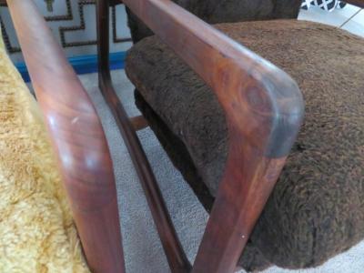 Adrian Pearsall Wonderful Pair of Adrian Pearsall Sculptural Walnut Lounge Chairs plus Ottoman