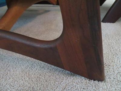 Adrian Pearsall Wonderful Pair of Adrian Pearsall Sculptural Walnut Lounge Chairs plus Ottoman