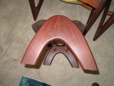 Adrian Pearsall Wonderful Pair of Adrian Pearsall Sculptural Walnut Lounge Chairs plus Ottoman