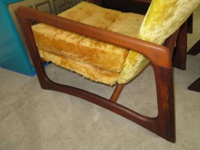 Adrian Pearsall Wonderful Pair of Adrian Pearsall Sculptural Walnut Lounge Chairs plus Ottoman