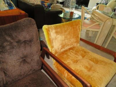 Adrian Pearsall Wonderful Pair of Adrian Pearsall Sculptural Walnut Lounge Chairs plus Ottoman