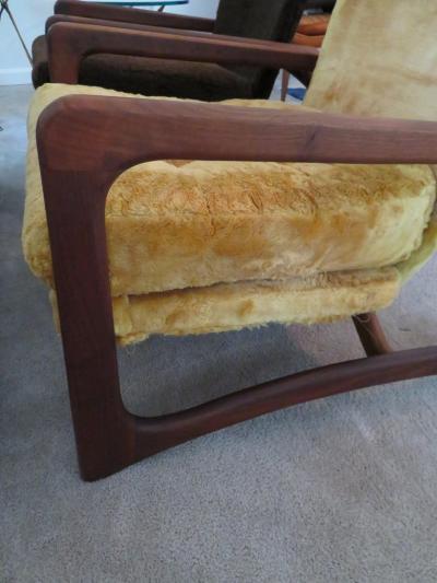 Adrian Pearsall Wonderful Pair of Adrian Pearsall Sculptural Walnut Lounge Chairs plus Ottoman