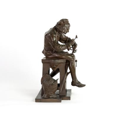 Adrien Etienne Gaudez Cast Bronze Sculpture Of A Bladesmith Signed Gaudez French Circa 1885 