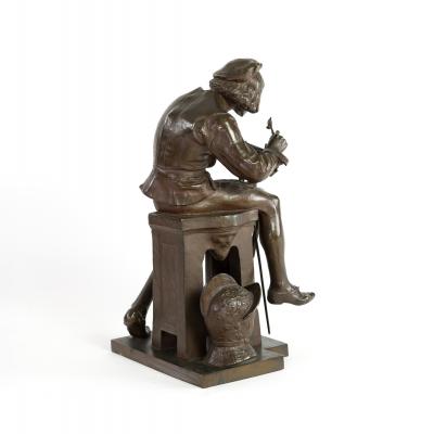 Adrien Etienne Gaudez Cast Bronze Sculpture Of A Bladesmith Signed Gaudez French Circa 1885 