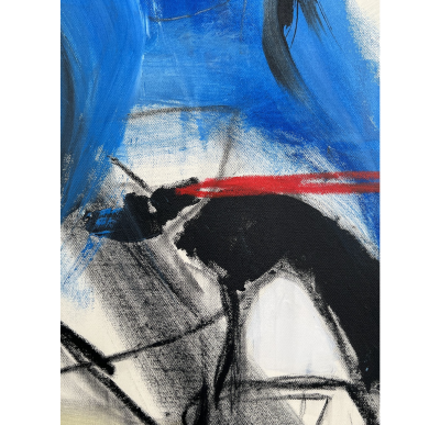 Adrienn Krahl My black greyhound Abstract painting 2023