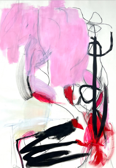 Adrienn Krahl Red Monologue Abstract painting 2023