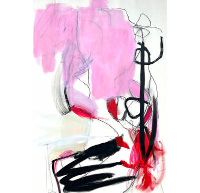 Adrienn Krahl Red Monologue Abstract painting 2023