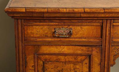 Aesthetic Movement Burl Oak Serving Cabinet