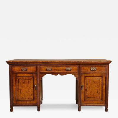 Aesthetic Movement Burl Oak Serving Cabinet