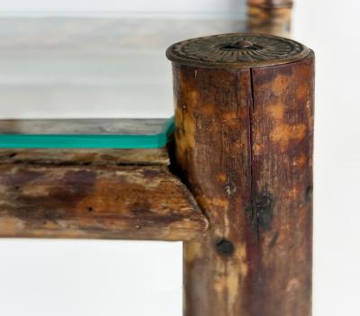 Aesthetic Movement English Tortoise Burnt Bamboo Hall Stand 1880s