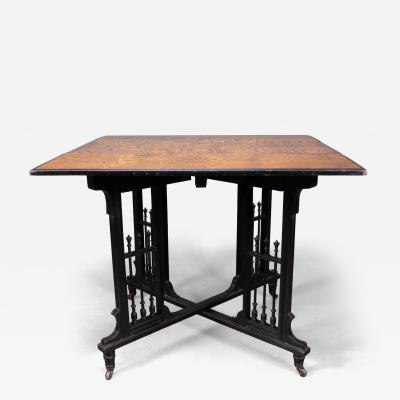 Aesthetic Movement Scissor Action Drop Leaf Side Table Made From Hungarian Ash