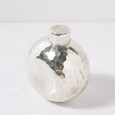 Aesthetic Movement Signed Whiting Sterling Silver Ball Form Scent Flask