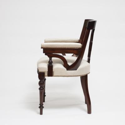 Aesthetic Style Mahogany Armchair with Greek Key Design